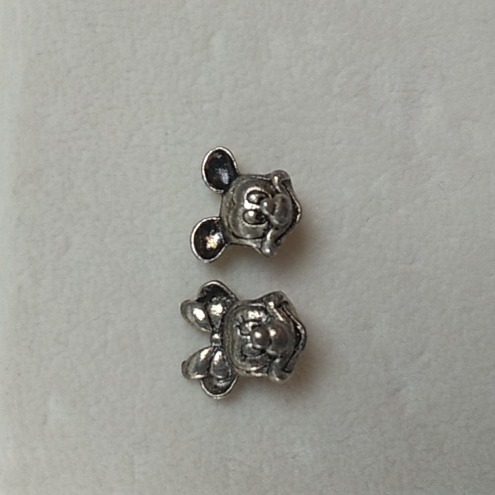 Vintage 925 Sterling Silver Pandora Minnie & Mickey Mouse - Picture 1 of 6